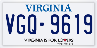 VA license plate VGQ9619