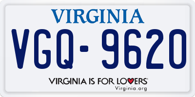 VA license plate VGQ9620