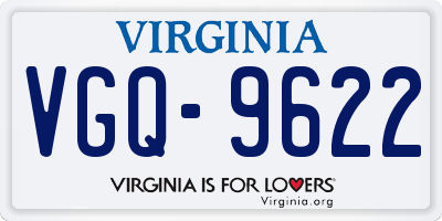 VA license plate VGQ9622