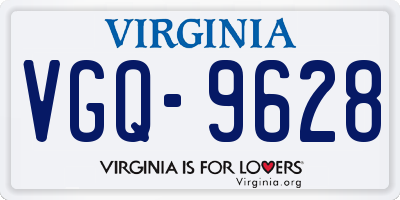VA license plate VGQ9628