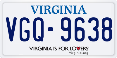 VA license plate VGQ9638