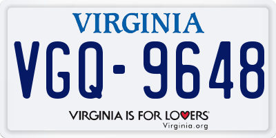 VA license plate VGQ9648