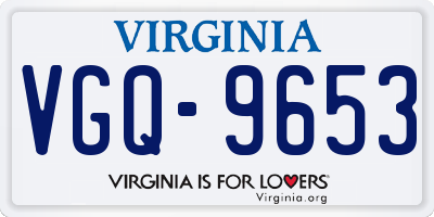 VA license plate VGQ9653