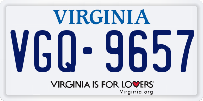 VA license plate VGQ9657