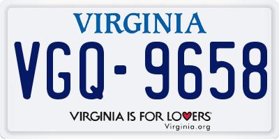 VA license plate VGQ9658