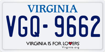 VA license plate VGQ9662