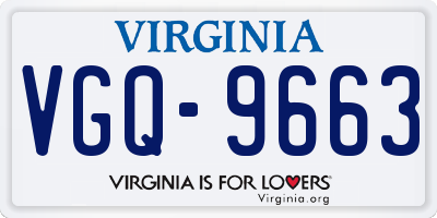 VA license plate VGQ9663