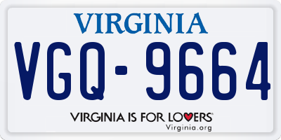 VA license plate VGQ9664