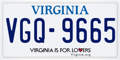 VA license plate VGQ9665