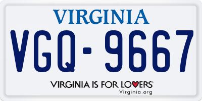 VA license plate VGQ9667