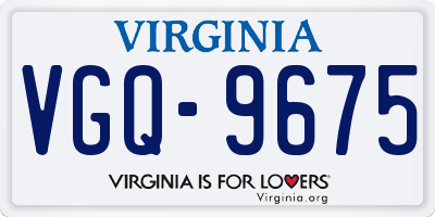 VA license plate VGQ9675