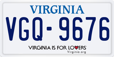 VA license plate VGQ9676