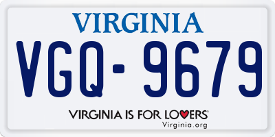 VA license plate VGQ9679