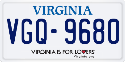 VA license plate VGQ9680