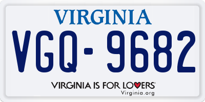 VA license plate VGQ9682