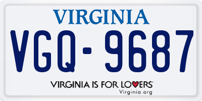 VA license plate VGQ9687