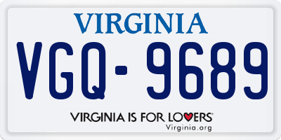VA license plate VGQ9689