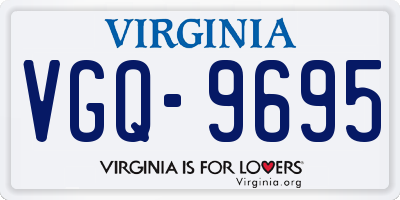 VA license plate VGQ9695