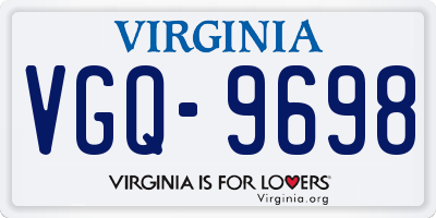 VA license plate VGQ9698