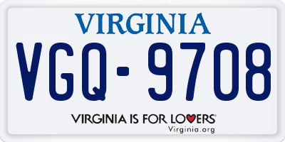 VA license plate VGQ9708