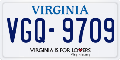 VA license plate VGQ9709