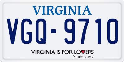 VA license plate VGQ9710