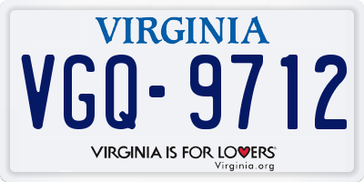 VA license plate VGQ9712