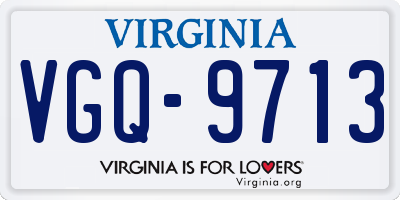 VA license plate VGQ9713