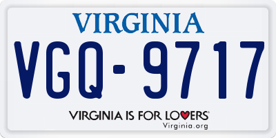 VA license plate VGQ9717