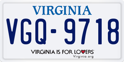 VA license plate VGQ9718