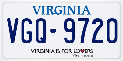 VA license plate VGQ9720