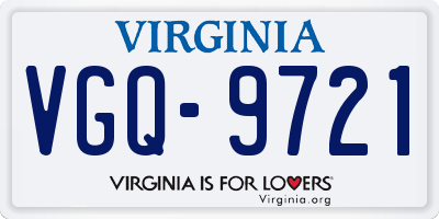 VA license plate VGQ9721