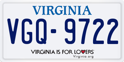 VA license plate VGQ9722