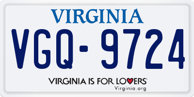 VA license plate VGQ9724