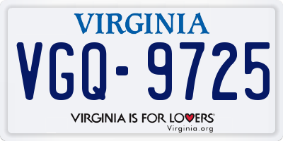 VA license plate VGQ9725