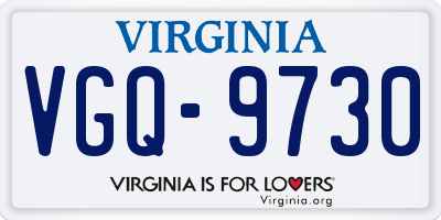 VA license plate VGQ9730