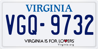 VA license plate VGQ9732