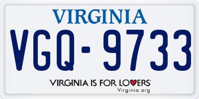 VA license plate VGQ9733