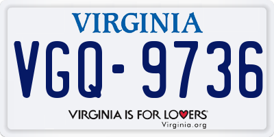 VA license plate VGQ9736
