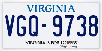 VA license plate VGQ9738
