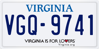 VA license plate VGQ9741