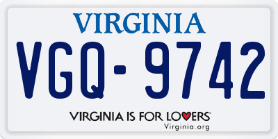 VA license plate VGQ9742
