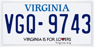 VA license plate VGQ9743