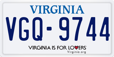 VA license plate VGQ9744