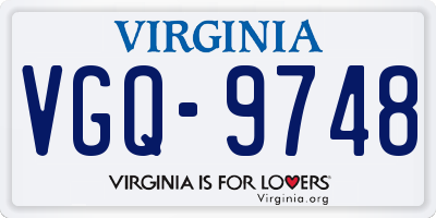 VA license plate VGQ9748