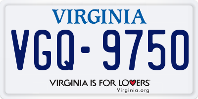 VA license plate VGQ9750
