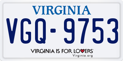 VA license plate VGQ9753
