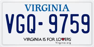 VA license plate VGQ9759