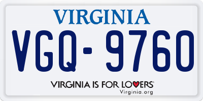 VA license plate VGQ9760