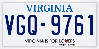 VA license plate VGQ9761